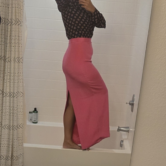 Pink Maxi Pencil Skirt - Picture 2 of 10